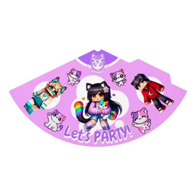 Chapéu De Festa Estilo Aphmau, Rapariga de Nascimento, Jogador Bon (Frente)