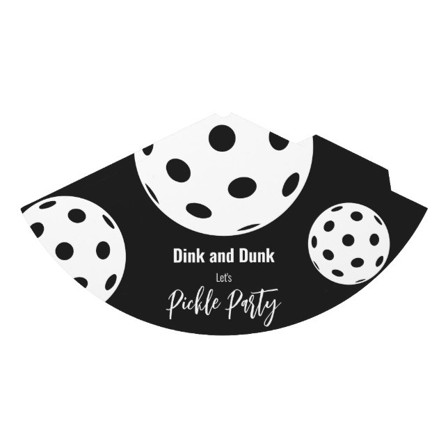 Chapéu De Festa Estilo Retro Neon Black Themed Pickleball Birday (Frente)