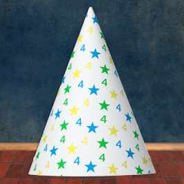 Chapéu De Festa Estrelas Coloridas Rapazes 4º Aniversário