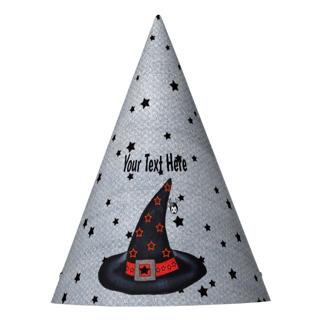 Chapéu De Festa Estrelas de Aranha-de-bruxa-de-bruxa-negra (Frente)