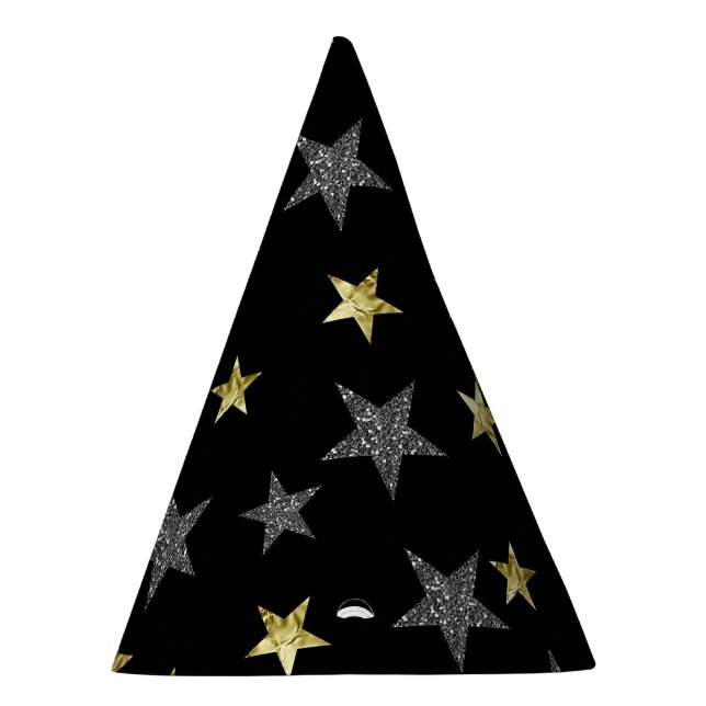Chapéu De Festa Estrelas Prateadas e Douradas Festa de Estrelas Ne (Direita)
