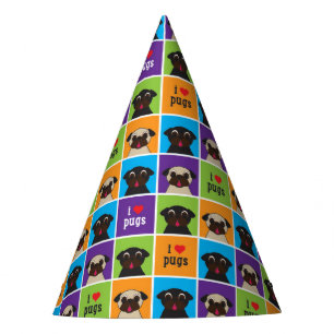 Chapéu De Festa Eu amo o teste padrão dos quadrados da cor dos
