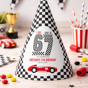 Chapéu De Festa Eu tinha 6 anos, agora tenho 7 Carro de Corrida Me