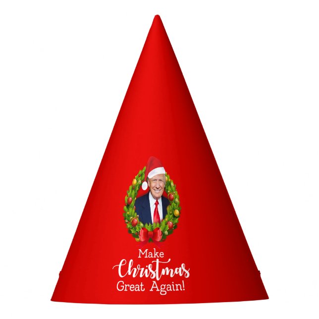 Chapéu De Festa Faça o Excelente de Natal de novo Trump MAGA prese (Frente)