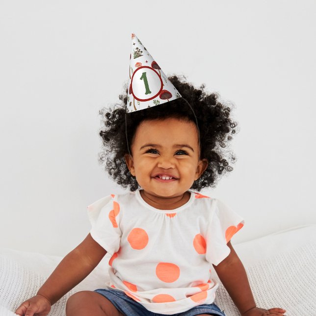 Chapéu De Festa Fada Primeiro Prato de Coguete Florestal de Cogume (Paper Hat - Fairy first birthday)