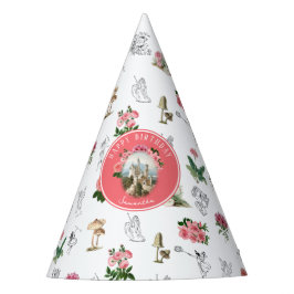 Chapéu De Festa Fairies Pink Floral Mushroom Fairy Castle Birthday