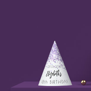 Chapéu De Festa faíscas brancas violetas da festa de aniversário
