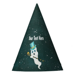 Chapéu De Festa Fantasma Flutuante Engraçado Vestindo Cabeça Azul 