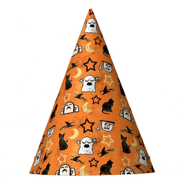 Chapéu De Festa Fantasmas e Gatos Pintados (Frente)