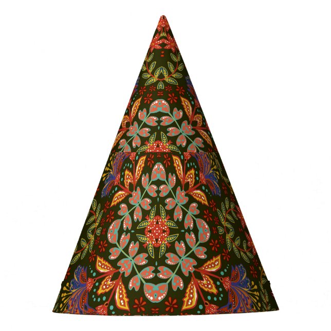 Chapéu De Festa Fantasy Floral Square Pocket Design (Frente)