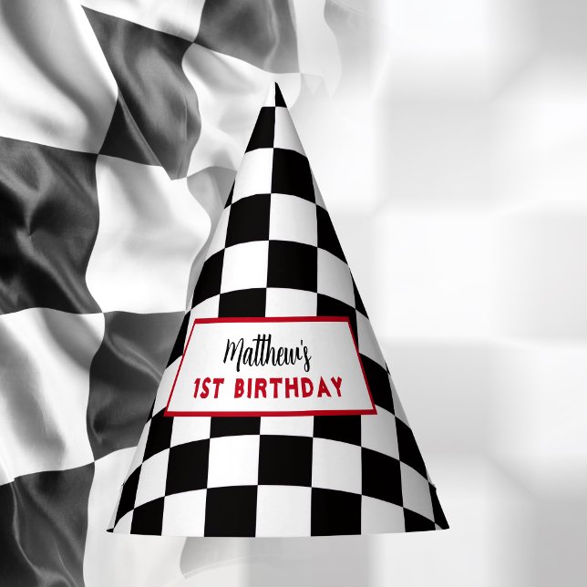 Chapéu De Festa Fast One 1st birthday Boy Racing Car  (Criador carregado)