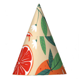 Chapéu De Festa Fatias de toranja, padrão uniforme moderno.