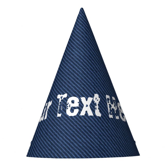 Chapéu De Festa Faux Blue Party Hat com texto personalizado (Frente)