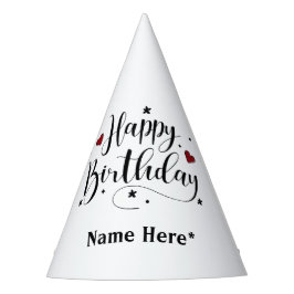 Chapéu De Festa Feliz Aniversário, Caligrafia Minimalista