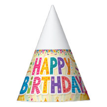 Feliz aniversário cartão brilhante alto em branco