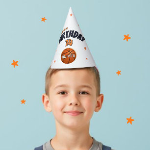 Chapéu De Festa Feliz Aniversário do Esporte de Bola de Basquete