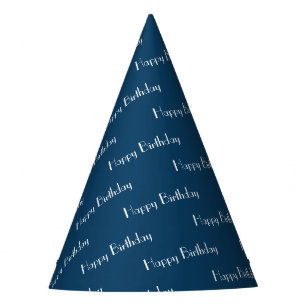 Chapéu De Festa Feliz Aniversário Padrão de Texto Personalizado Az