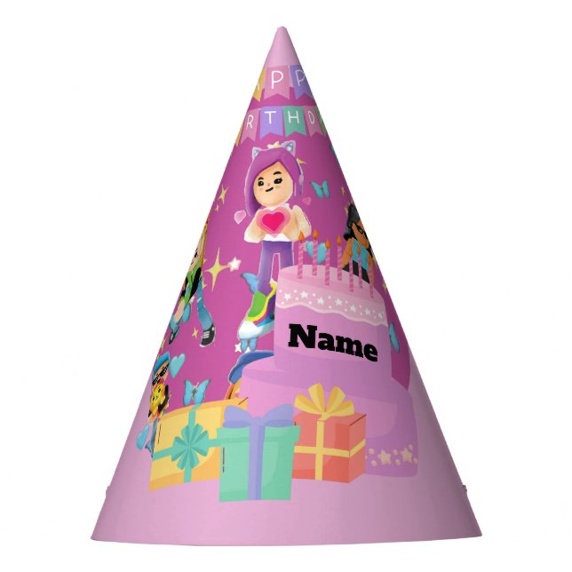 Chapéu De Festa Feliz Aniversário Personalizado no Estilo PKXD (Frente)