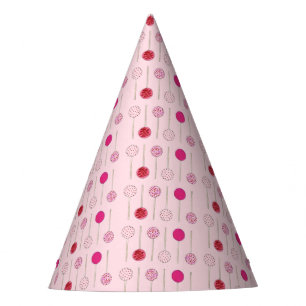 Chapéu De Festa Feliz aniversário Pop de Bolo de Fosco Rosa