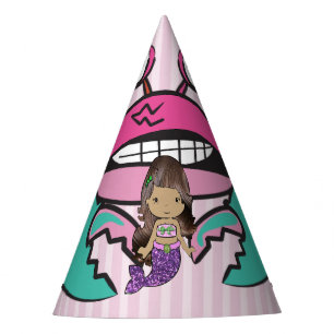 Chapéu De Festa Feliz Aniversário Purplee Sereia Aniversário Chapé