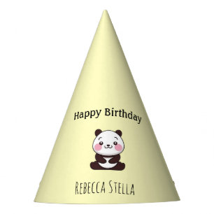 Chapéu De Festa Feliz aniversário ursinho panda amarelo fofo