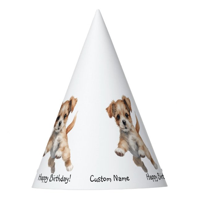 Chapéu De Festa Feliz Jumping Dog Art - Parabéns (Frente)