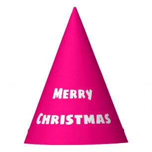 Chapéu De Festa Feliz Natal Amor Festivo, Quente Rosa Profundo