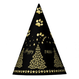 Chapéu De Festa Feliz Natal, Dourada e brilhante árvore de Natal