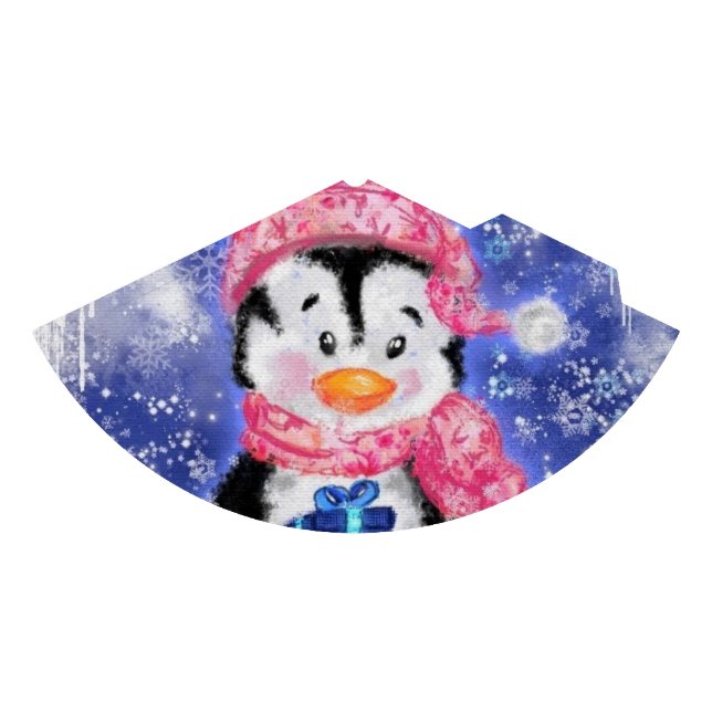 Chapéu De Festa Feliz Pinguim Feliz da Festa de Natal (Frente)