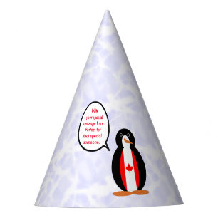 Chapéu De Festa Feriado da Bandeira Canadense Ms. Penguin Falante