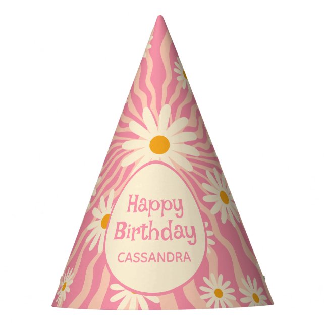 Chapéu De Festa Festa Colorida de Groovy Wave Retro (Frente)