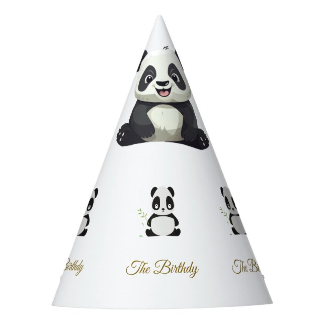 Chapéu De Festa Festa de aniversário Bamboo de Panda Verde (Frente)
