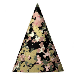 Chapéu De Festa Festa de Aniversário Camuflagem Preto Verde Rosa D