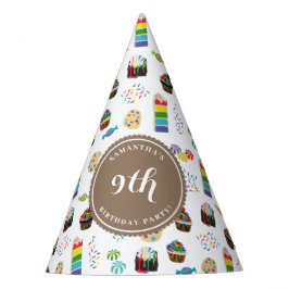 Chapéu De Festa Festa de aniversário Colorida do Bolo Arco-Íris