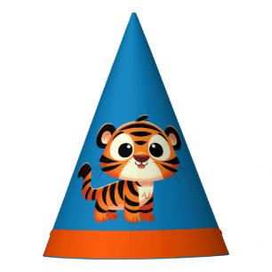 Chapéu De Festa Festa de aniversário de 3 anos do Tigre Blue Orang