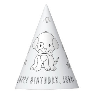 Chapéu De Festa Festa de aniversário De Cachorro - Colore Seu Próp