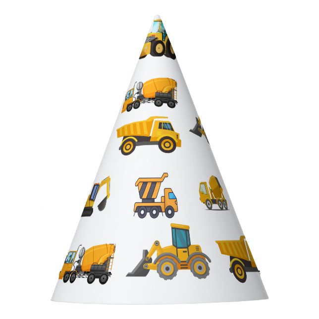 Chapéu De Festa Festa de aniversário de Caminhão de Construção (Frente)