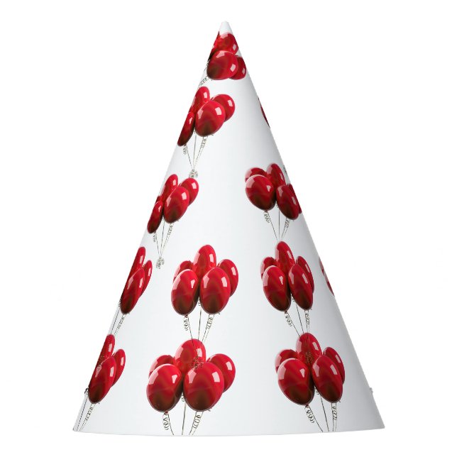 Chapéu De Festa Festa de aniversário de Caminhão de Fogo Vermelho (Frente)