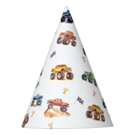 Chapéu De Festa Festa de Aniversário de Crianças com Caminhões Mon