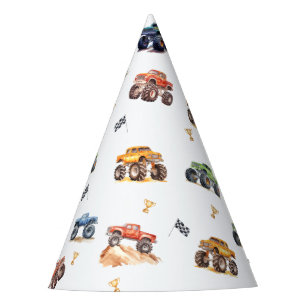 Chapéu De Festa Festa de Aniversário de Crianças com Caminhões Mon