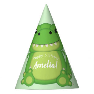 Chapéu De Festa Festa de aniversário de Dinossauro T-Rex Verde