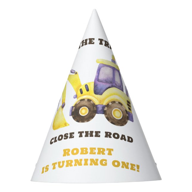 Chapéu De Festa Festa de aniversário de Escavador de Caminhão de C (Frente)