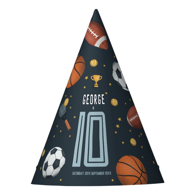 Chapéu De Festa Festa de aniversário de Esporte Moderno (Frente)