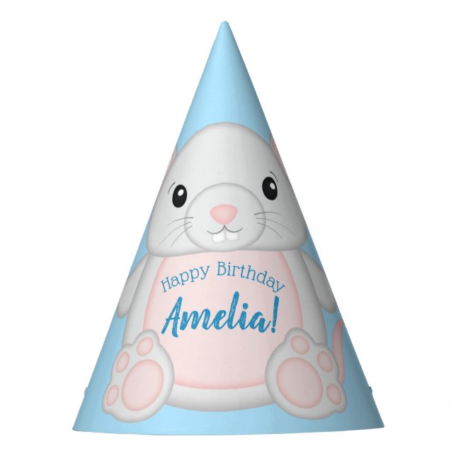 Chapéu De Festa Festa de aniversário de Ratos Azul (Frente)