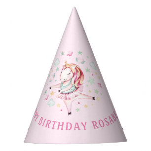 Chapéu De Festa Festa de aniversário de Unicorn Ballerina Girly PI