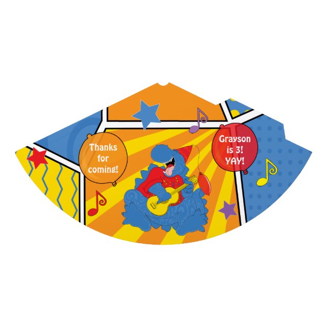 Chapéu De Festa Festa de aniversário do dinossauro (Frente)