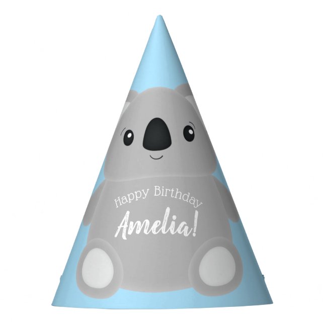 Chapéu De Festa Festa de aniversário do Urso Koala (Frente)