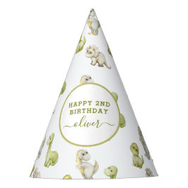 Chapéu De Festa Festa de Aniversário Infantil Dinossauro Aquarela