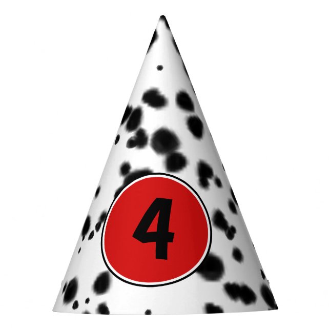 Chapéu De Festa Festa de Aniversário Preto Branco Vermelho Manchas (Frente)