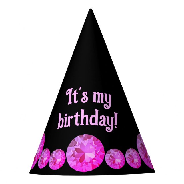 Chapéu De Festa Festa de Gems Rosa Hat (Frente)